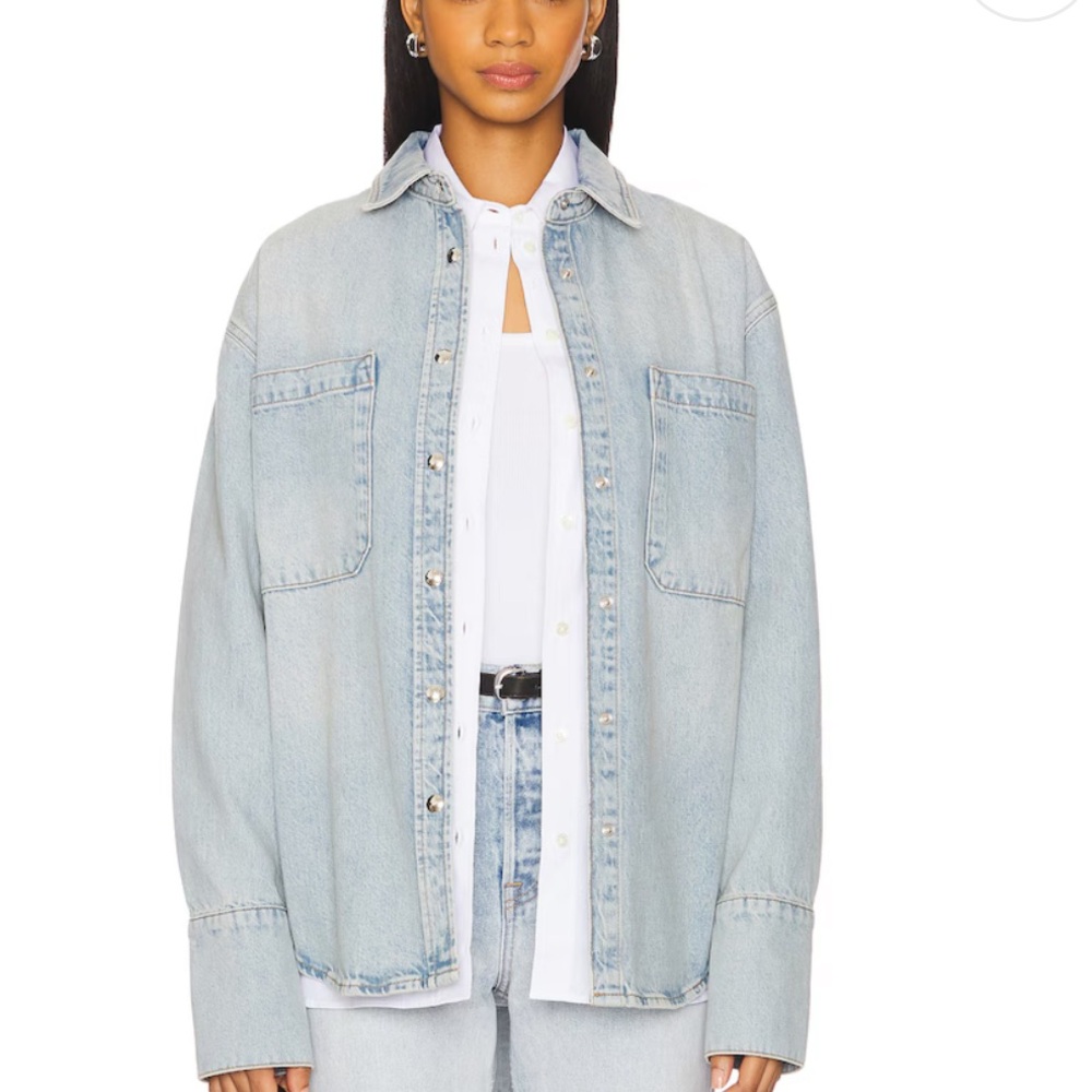 Anine Bing Light Dante Blue Denim Shirt/jacket